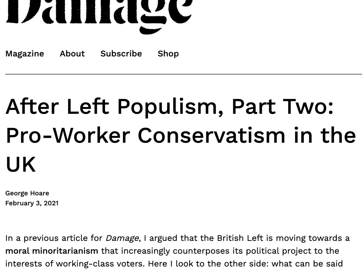 After Left Populism, Part Two: Pro-Worker Conservatism in the&nbsp;UK